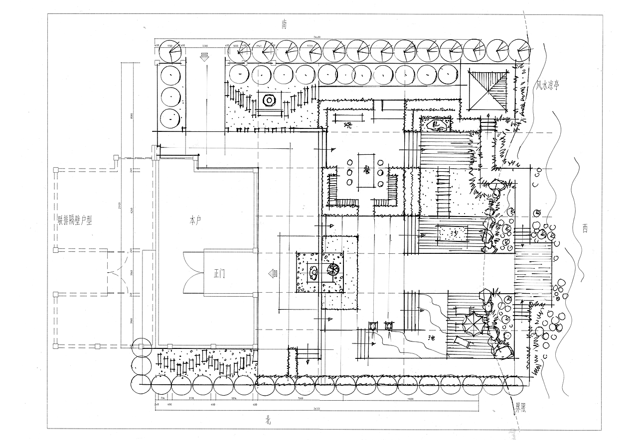 別墅庭院設計手繪方案圖（圖ZMjE4OTQ0MjQ4） - 建筑/空間 - 站酷設計師手繪老師王大叔原創(chuàng)素材 - 站酷ZCOOL