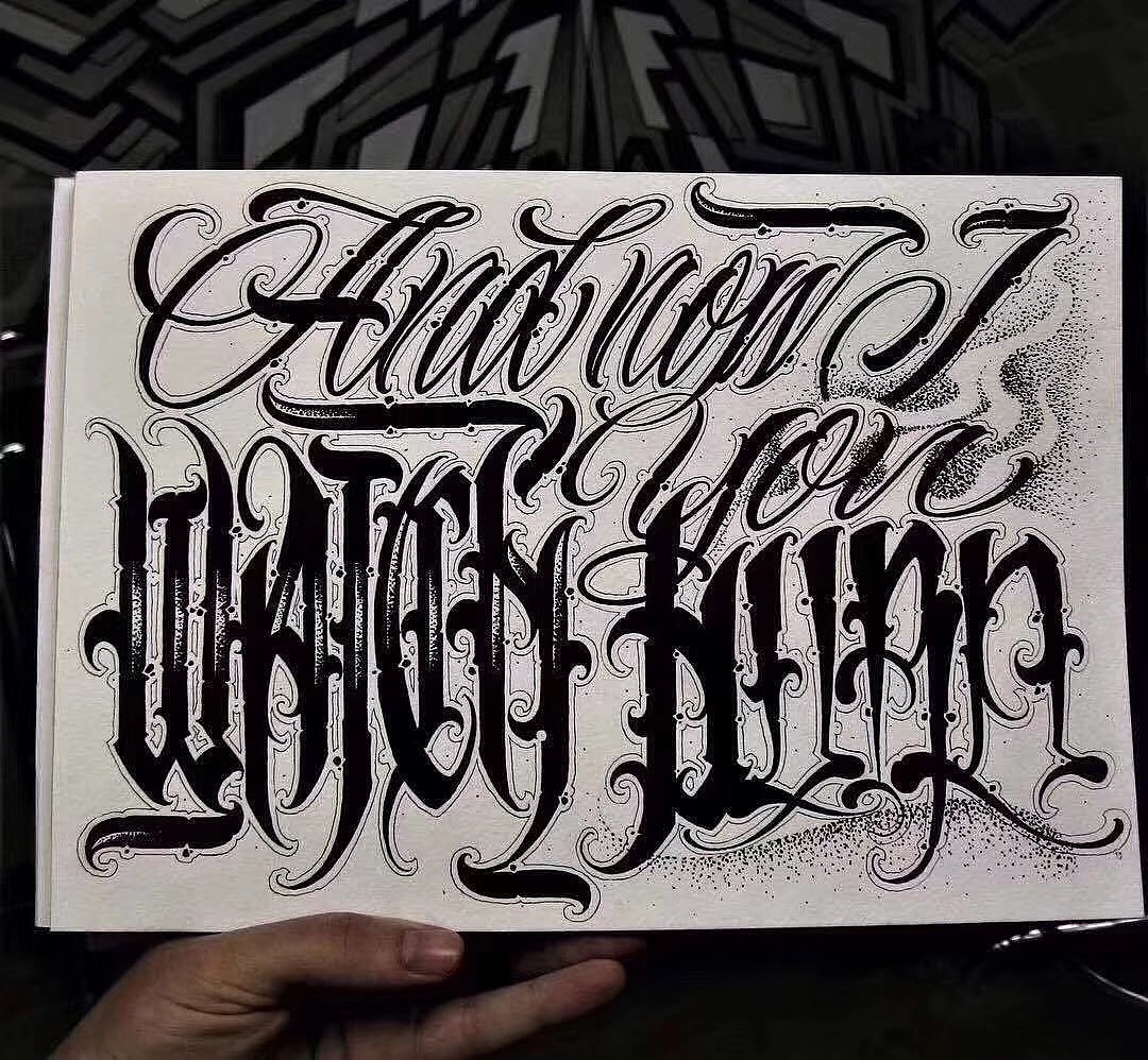 欧美西海岸花体字掩饰不住的匪帮气息纹身多种多样有