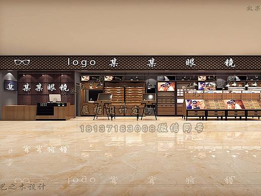 眼镜店设计，眼镜店效果图，展柜设计