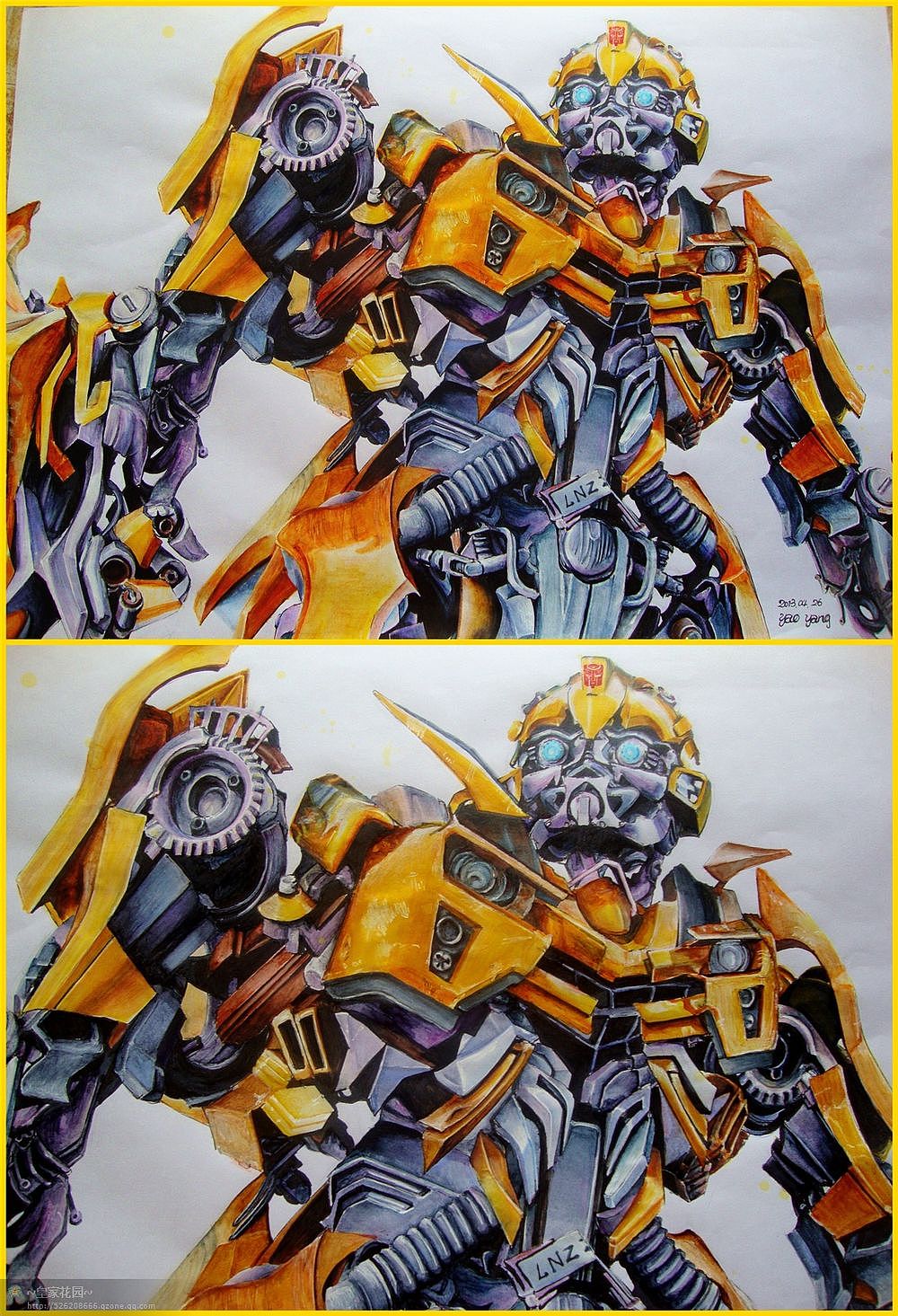 马克笔绘——大黄蜂