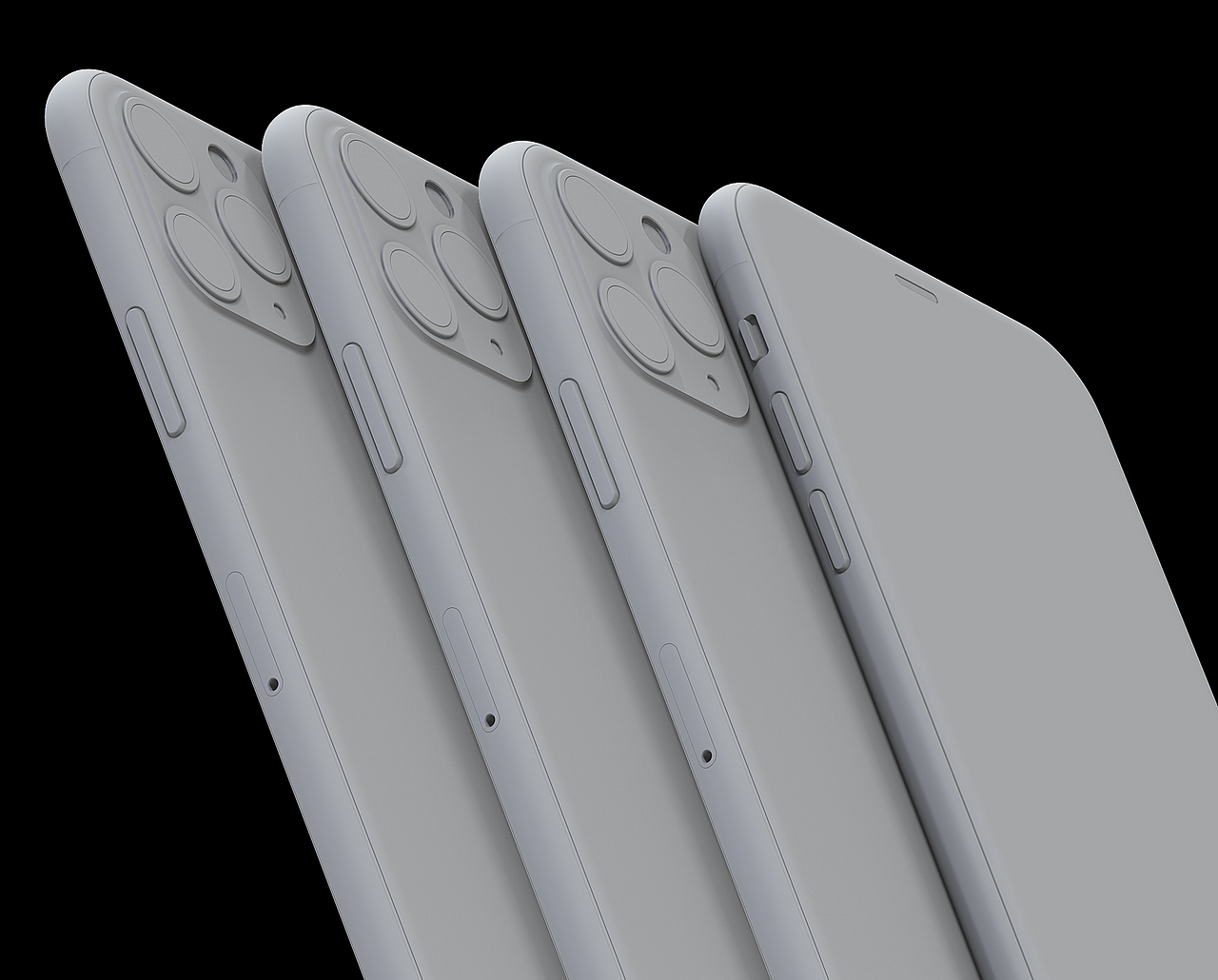 iphone11 pro苹果手机建模,渲染(临摹)