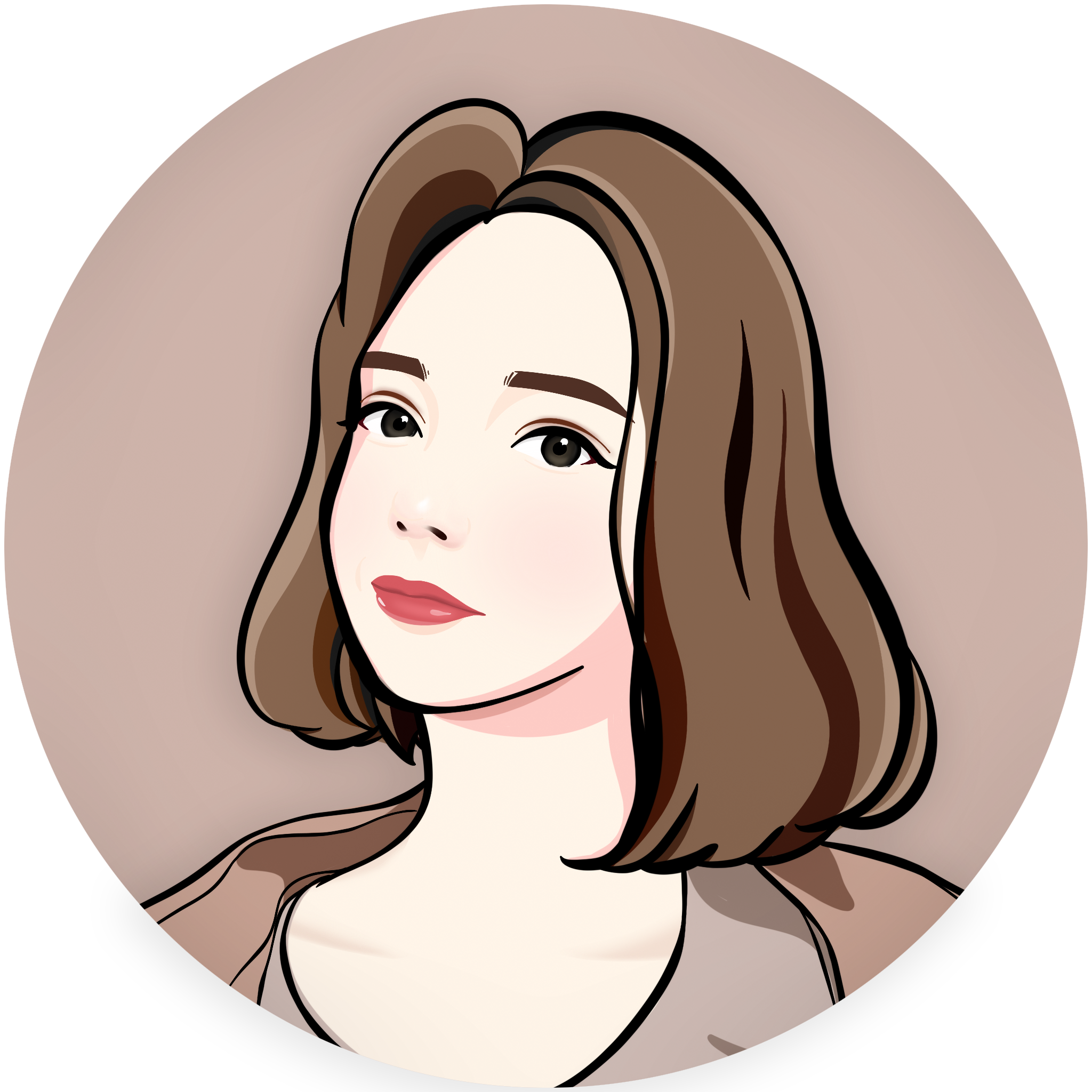 头像风格化/手绘女生头像