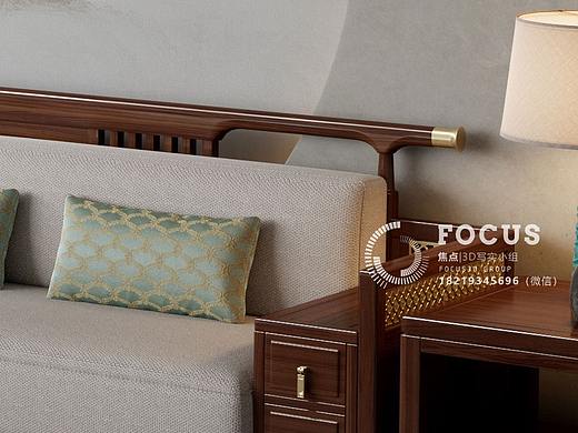 新中式沙发的日夜双景