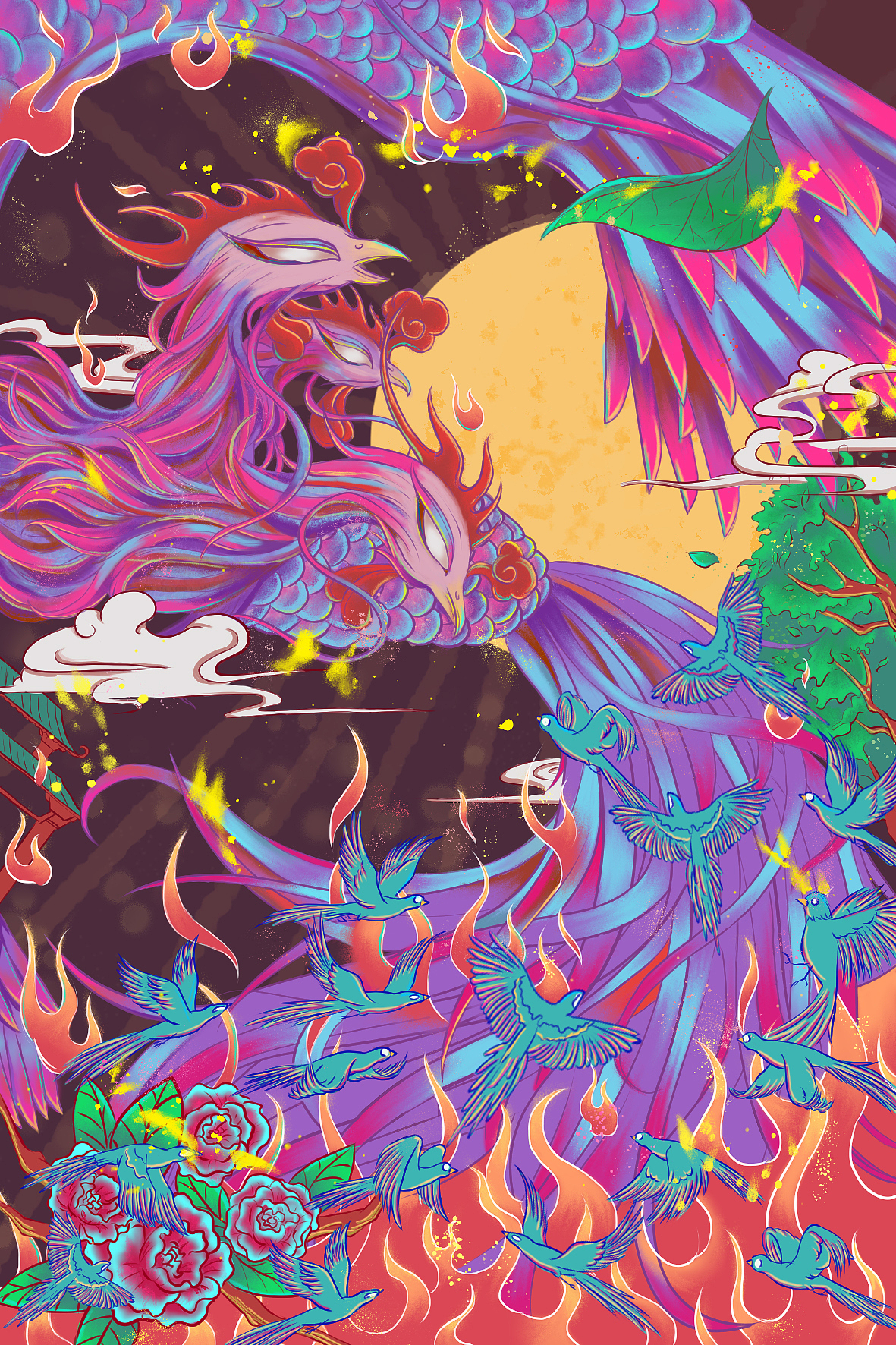 粉红凤凰火凤凰