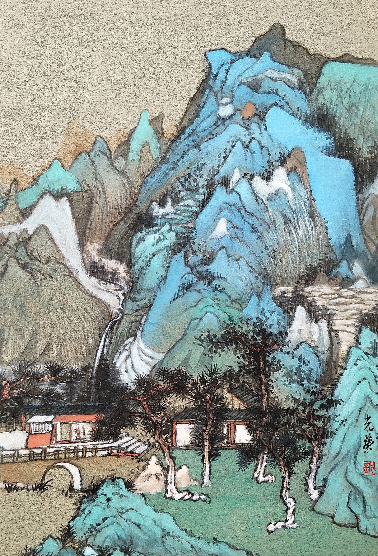 重彩山水系列(一)