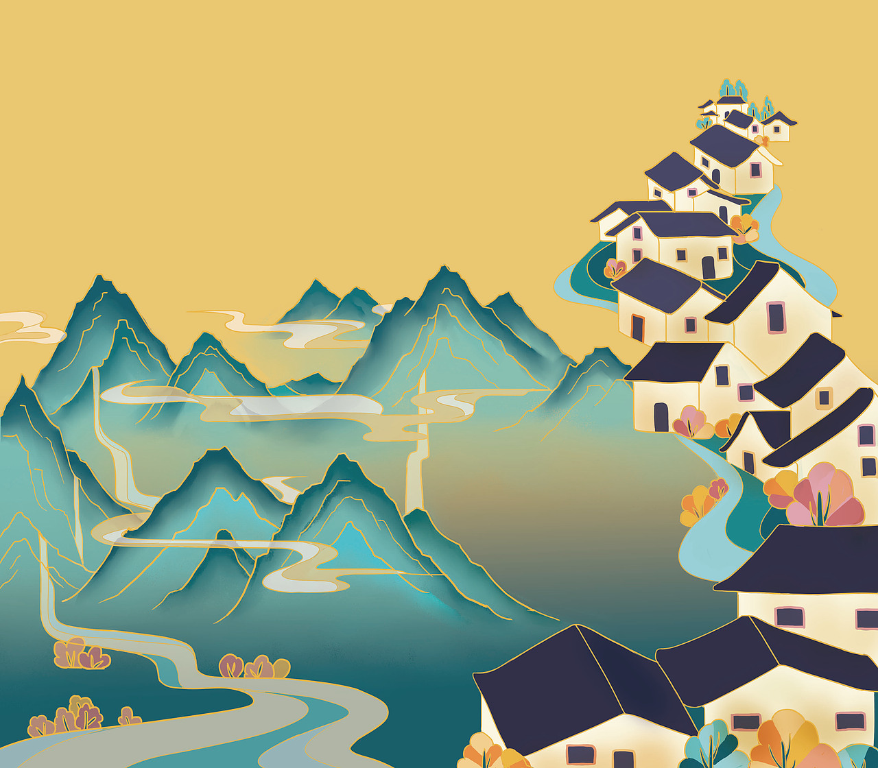 前段时间画的矿泉水包装插画