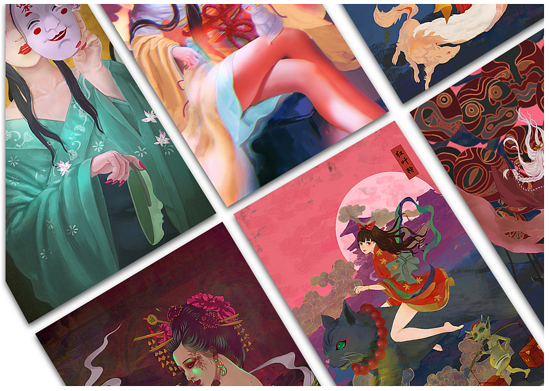 “百鬼夜行”插画设计的周边产品设计（图ZMjEzMTI0MjQ4） - 创作习作 - 站酷设计师鬼都惊原创素材 - 站酷ZCOOL
