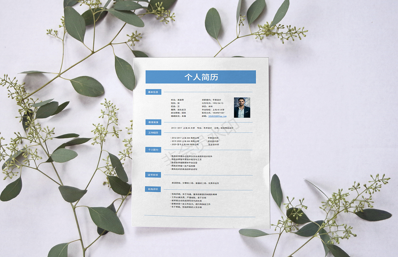 版式设计：简历 简约风