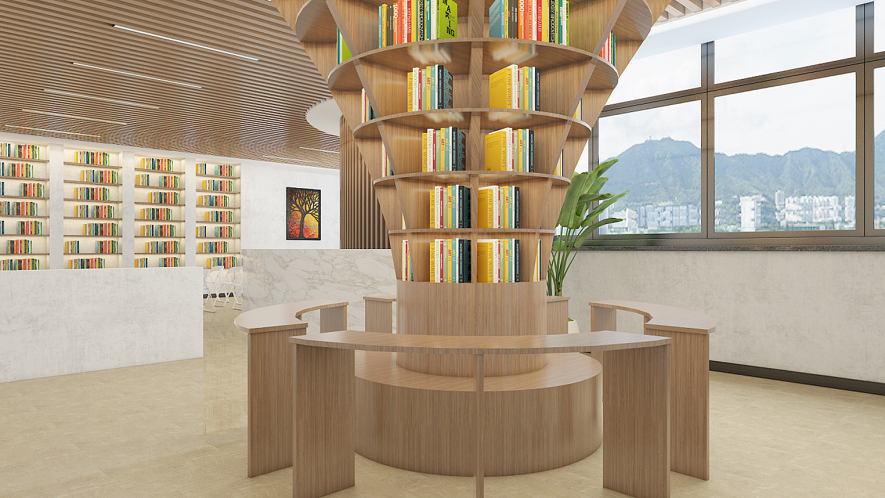 书吧效果图设计|空间|其他空间|君晨设计 - 原创作品 - 站酷 (zcool)