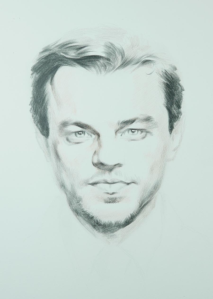 彩铅画人物莱昂纳多