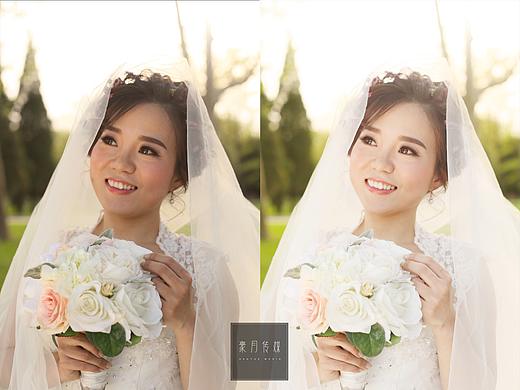 婚纱小清新修图对比