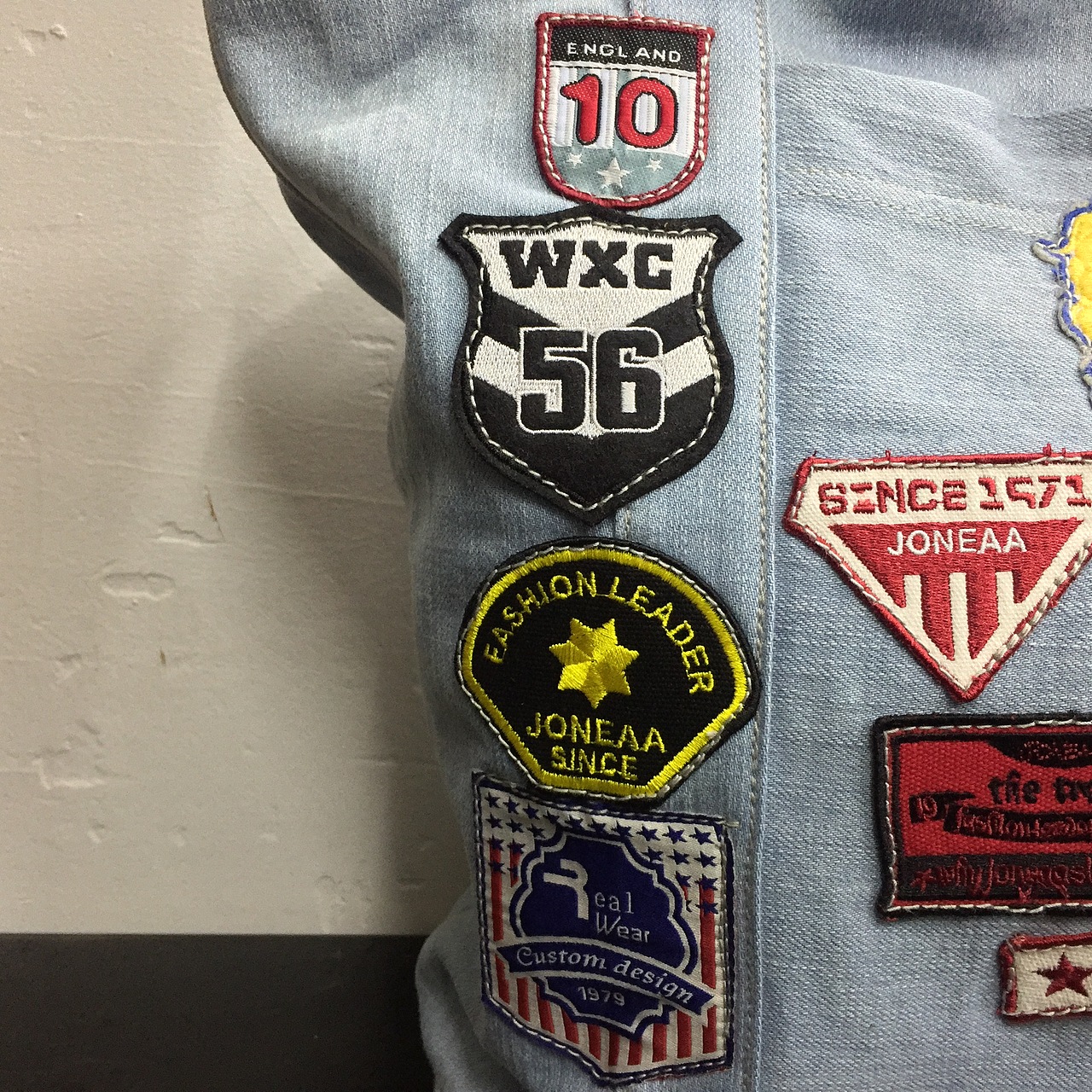 老菜手工-多章子牛仔挎包