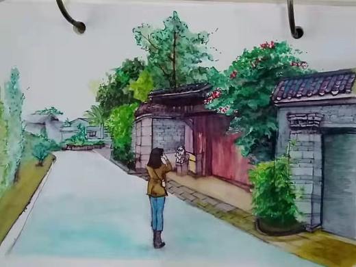 钢笔淡彩
