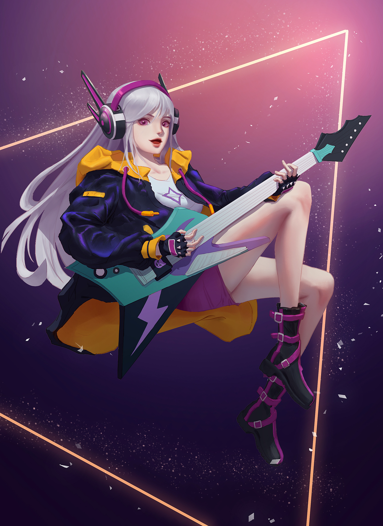 音乐少女|插画|游戏原画|秀了个秀_原创作品-站酷zcool