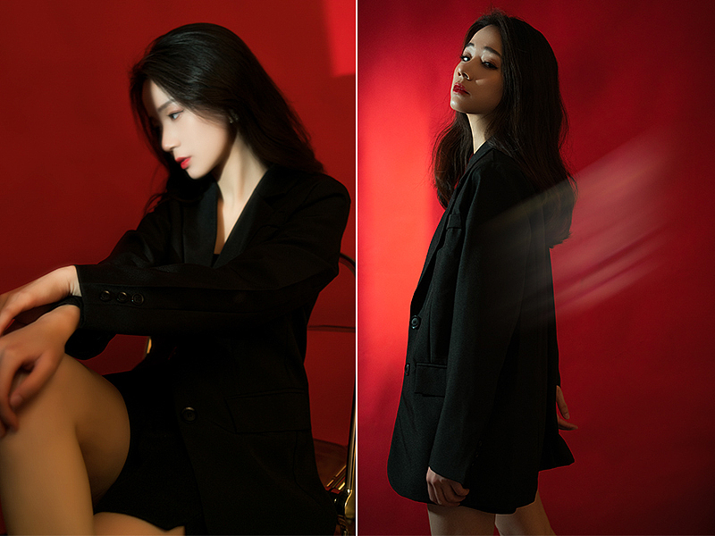 NORA 小姐姐的黑西装拍摄