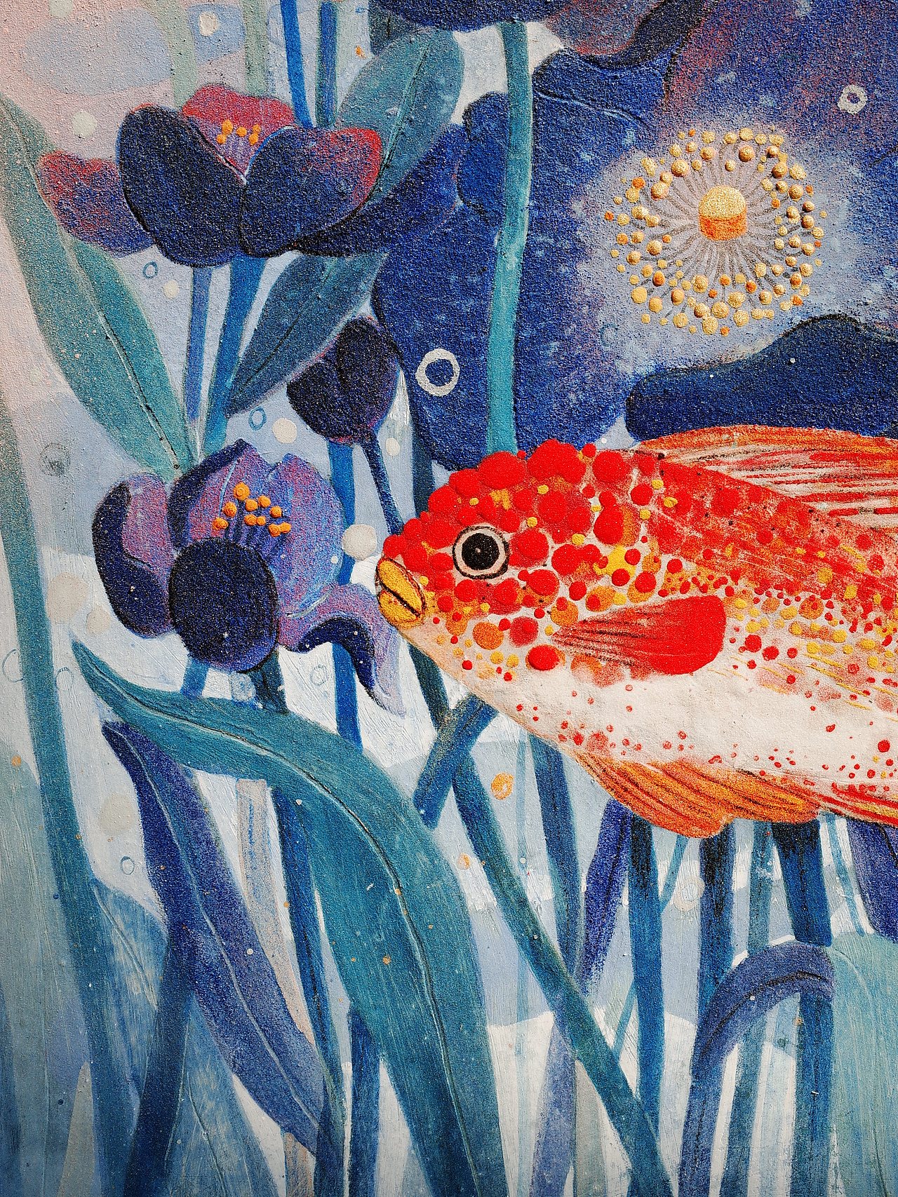 岩彩93《似鱼非鱼》