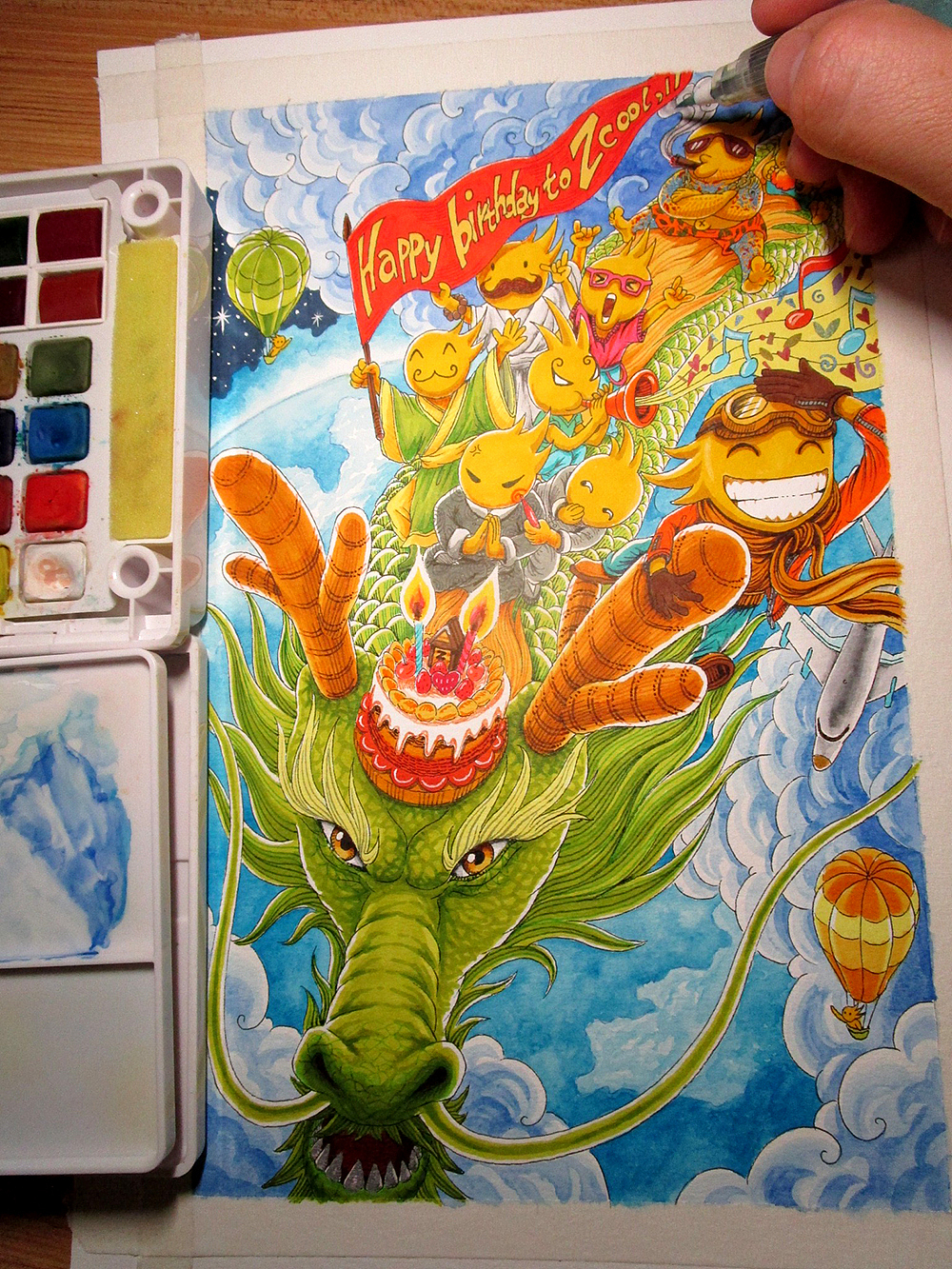 《站酷十一周年贺图》三幅系列手绘作品(图ZODE3NTU3MzY=) - 创作习作 - 站酷设计师傅淳强画者之旅原创素材 - 站酷ZCOOL