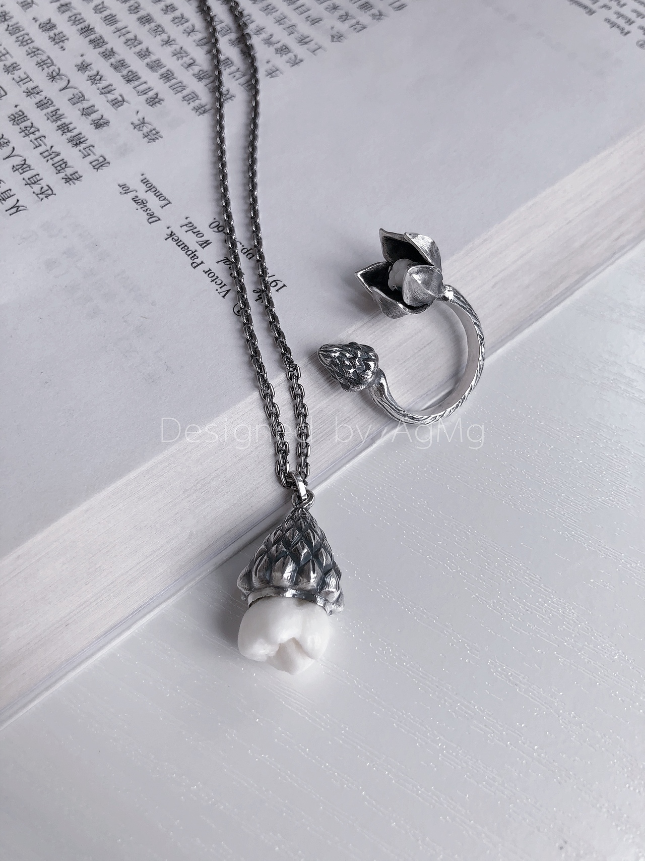 创意手工牙饰玉兰