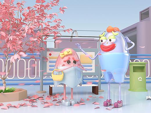 卡通拟人化场景