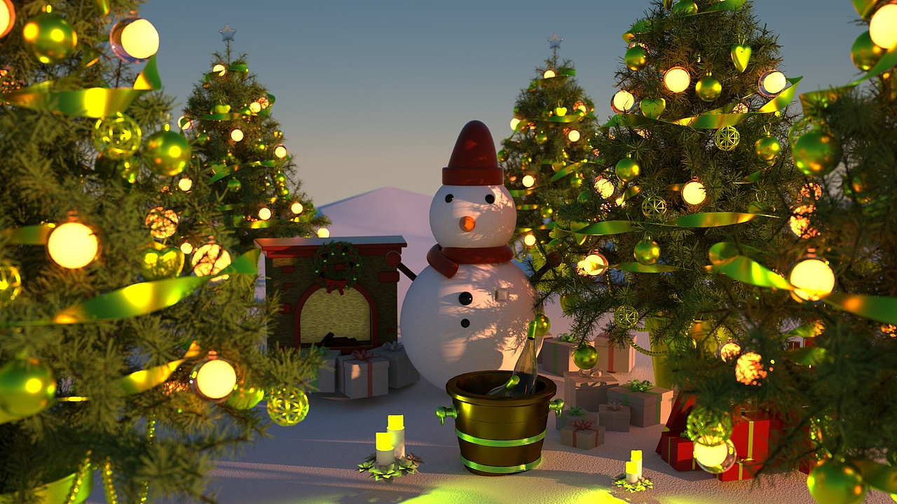 c4d建模圣诞节|三维|场景|杭州懒羊羊_原创作品-站酷zcool