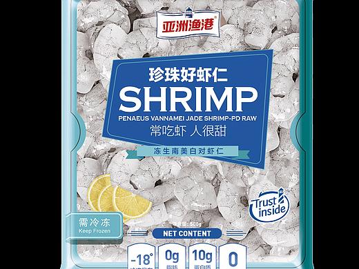 虾仁系列8，包装设计，大连海鲜，海鲜包装，包装背面