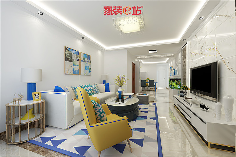 天悦城118平米小居室简约美式风装修案例石家庄家装e站（图ZODYwODMwMDA=） - 家装设计 - 站酷设计师圆禾空间装饰原创素材 - 站酷ZCOOL