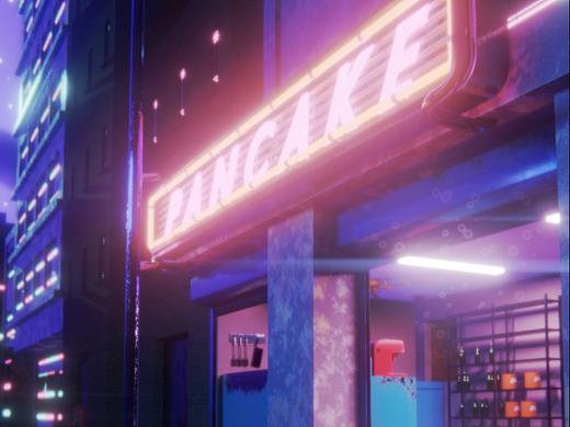 赛博朋克风格街道