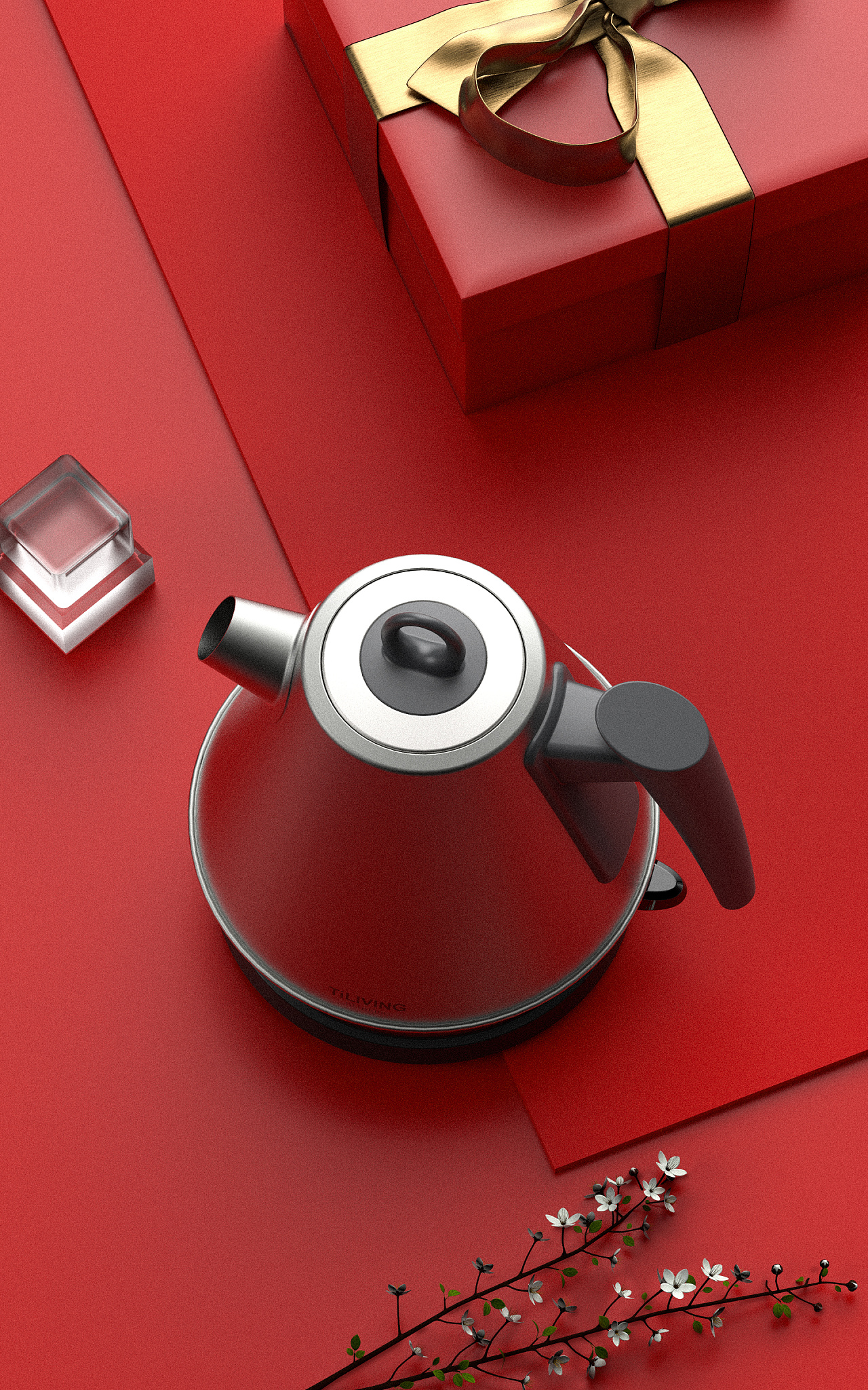 电热水壶渲染合成海报