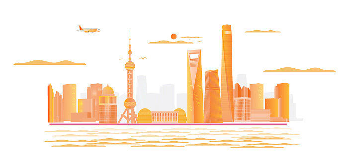 上海城市天际线矢量插画|插画|商业插画|灵魂画师dj药灵儿 - 原创作品