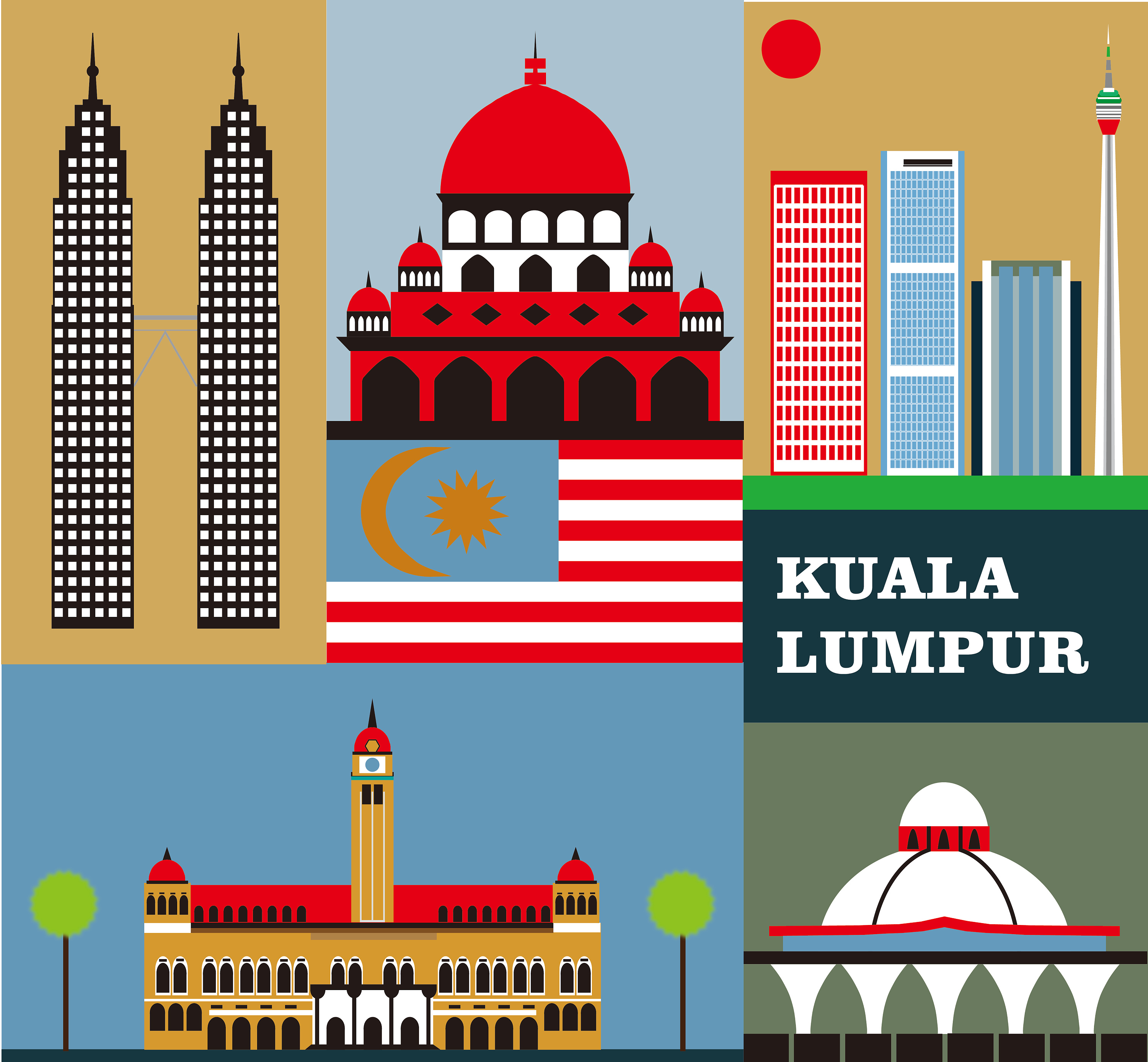 马来西亚吉隆坡双子塔-谷歌地图观察