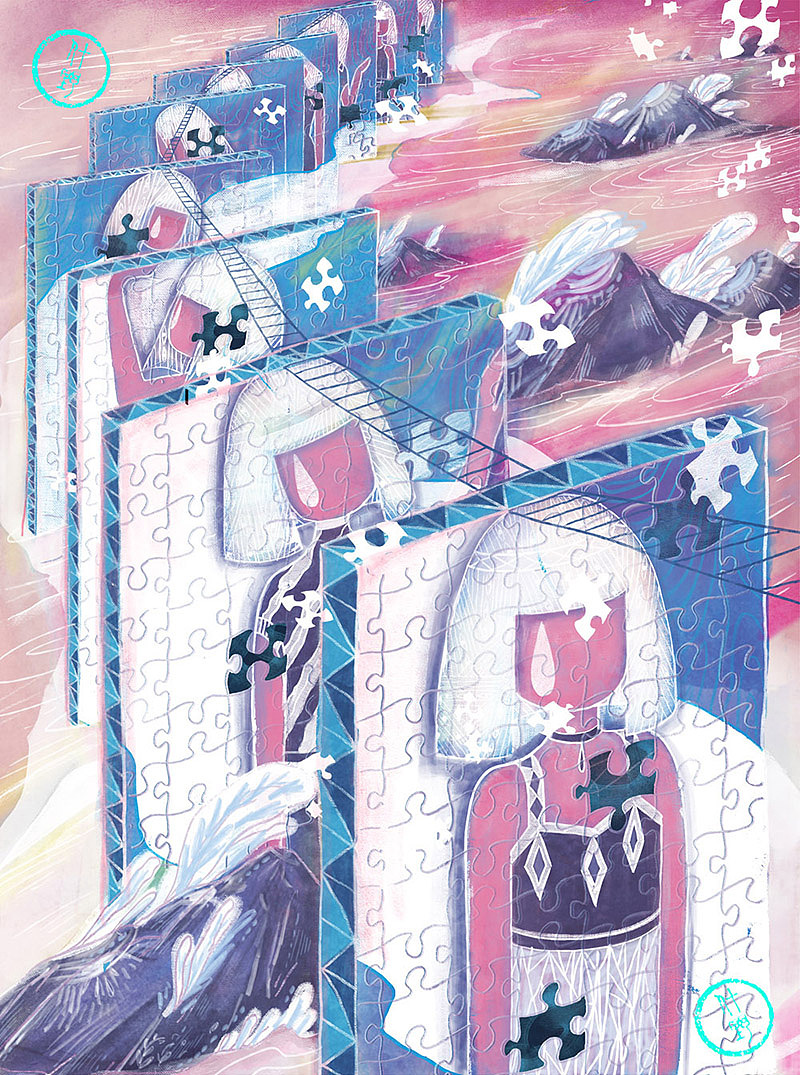 number 1
拼图<br><br>拼图在剥落<br>击碎着过去<br>碎裂<br>不断被打碎<br>再拼合组成现在<br>再碎裂<br>就成了未来<br>……<br>