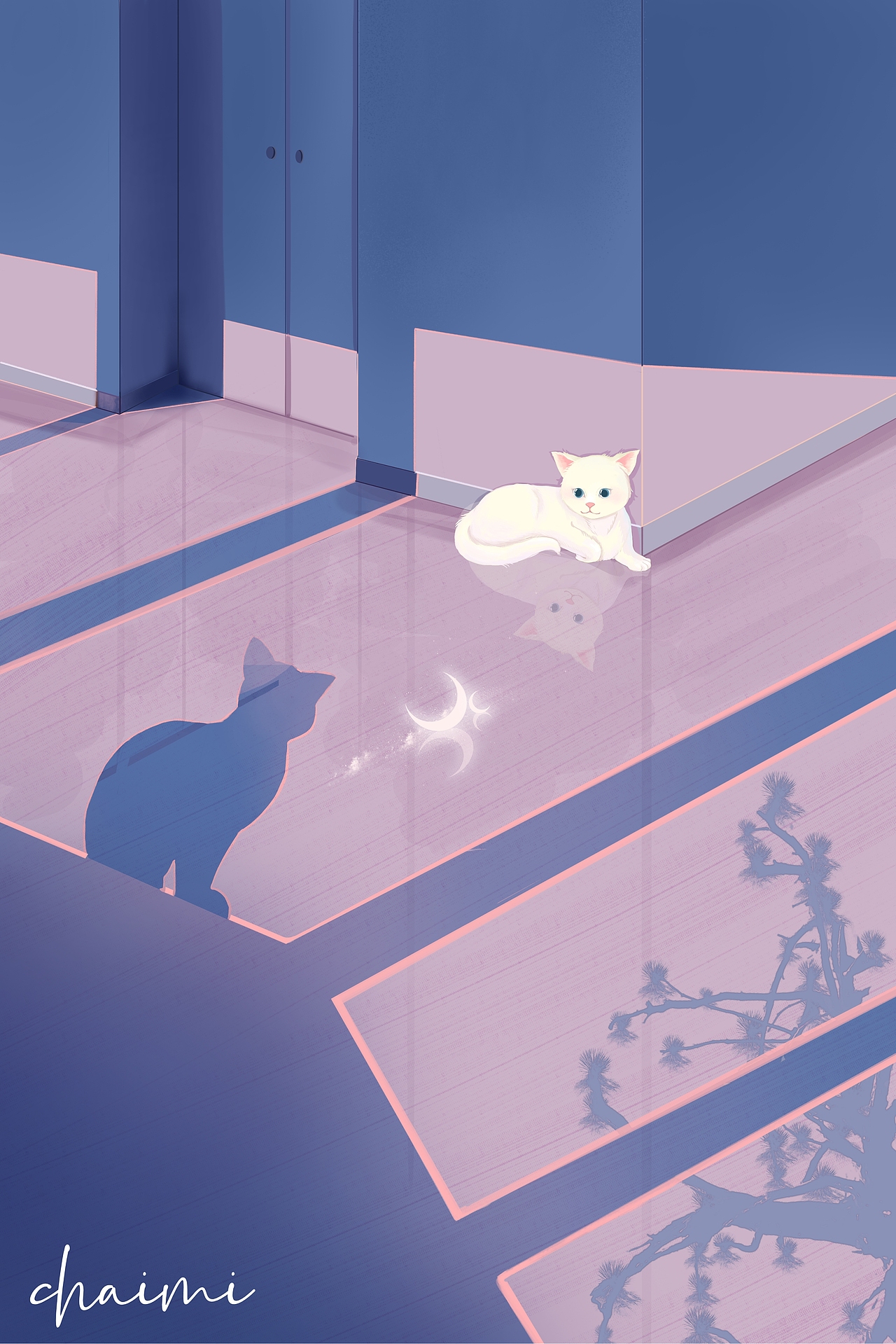 猫和它的猫（图ZMjk0NTQ5MTA4） - 艺术插画 - 站酷设计师1柴米原创素材 - 站酷ZCOOL