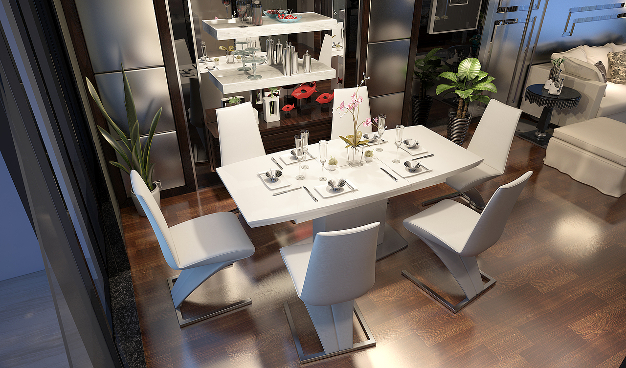 时尚餐桌设计 淘宝家具3D效果图制作 餐桌3D设计 Furniture designer