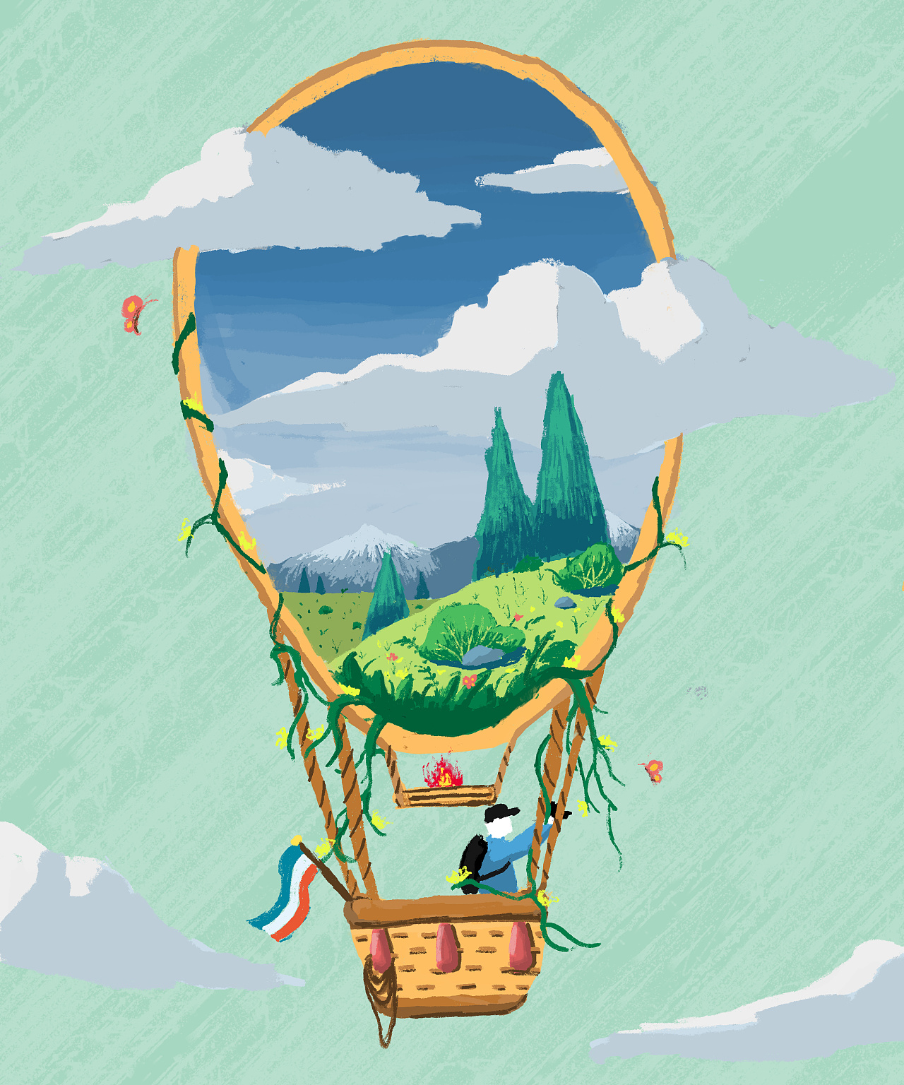 乘热气球去远行 置入练习