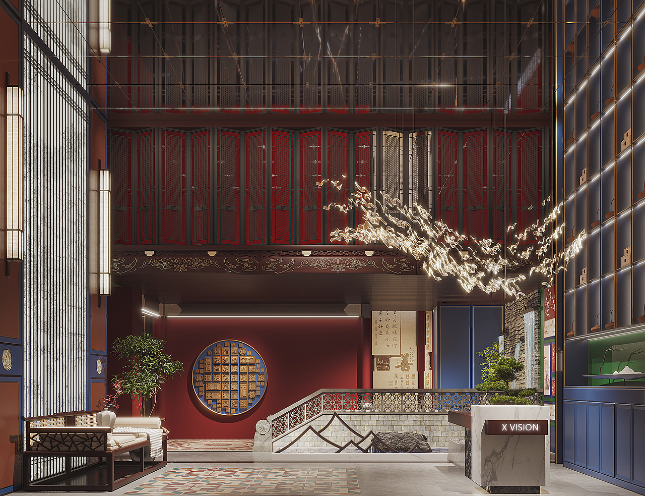 中式饭店（图ZMjg5NDM1NTg4） - 酒店餐饮设计 - 站酷设计师TR_设计事务所原创素材 - 站酷ZCOOL