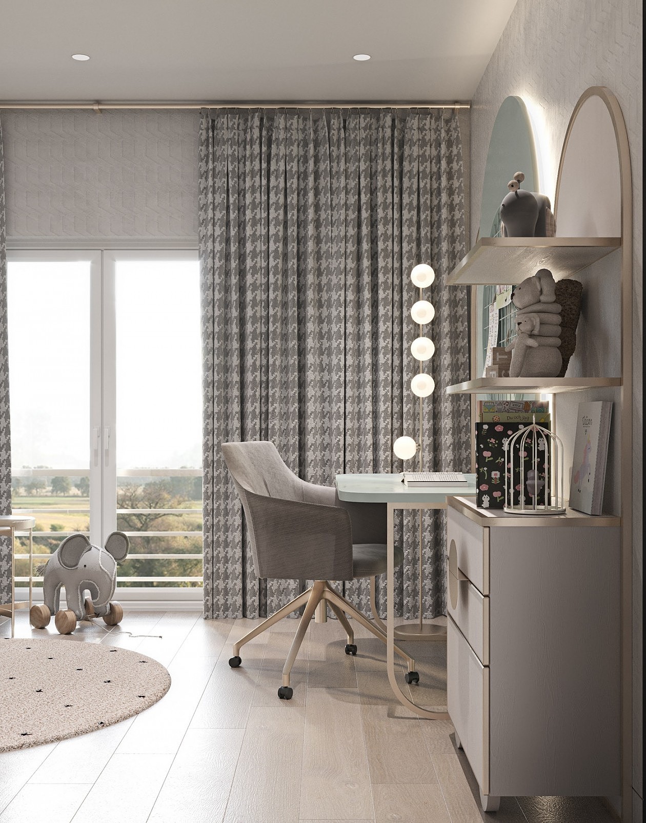 低明度灰+木色，简单纯粹的居住空间