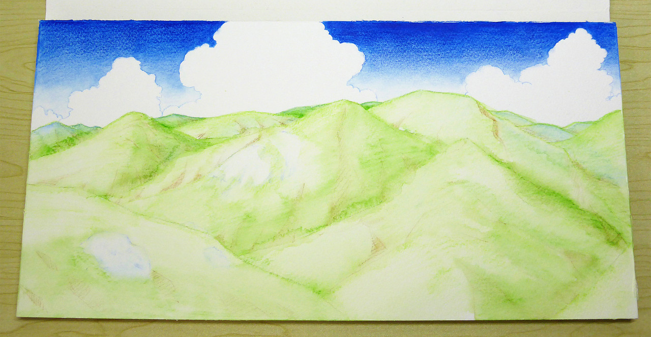 【水溶色铅笔——山脉】（图ZMTAzMDI4MzUy） - 绘画 - 站酷设计师榊雪兔原创素材 - 站酷ZCOOL