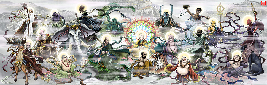 十八罗汉|游戏原画|插画|超级无敌红蛋蛋 - 原创设计作品 - 站酷