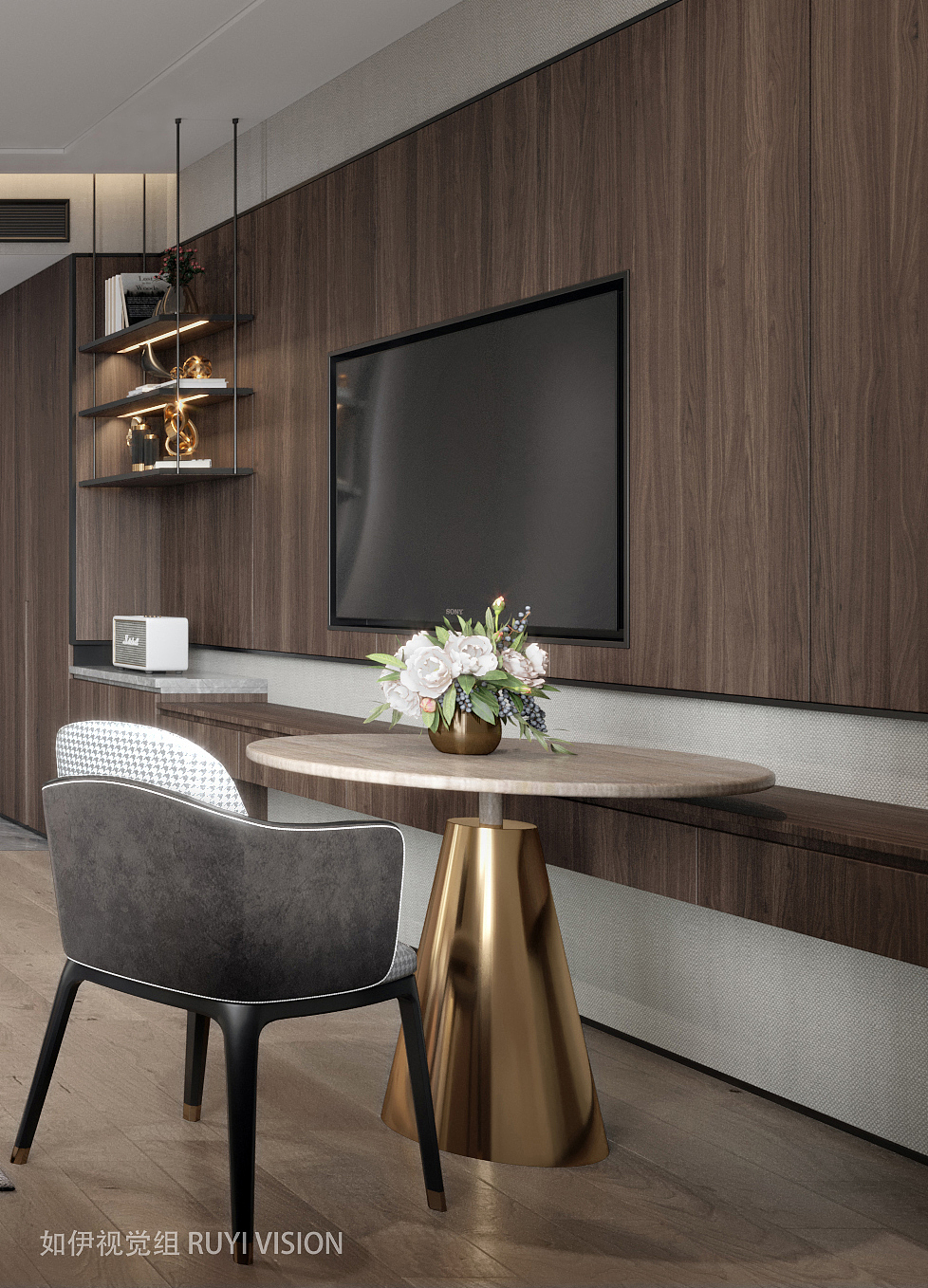 拾承设计-保利公馆-客餐厅|如伊视觉（图ZMjQ5MTc3MDQw） - 家装设计 - 站酷设计师Z11064247原创素材 - 站酷ZCOOL