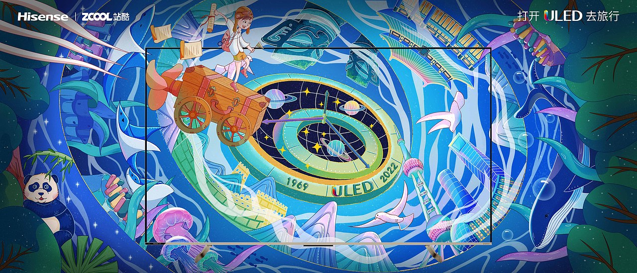 时空旅行｜打开ULED去旅行（图ZMjg1NzI1MDA0） - 海报 - 站酷设计师乐夕Lexi原创素材 - 站酷ZCOOL
