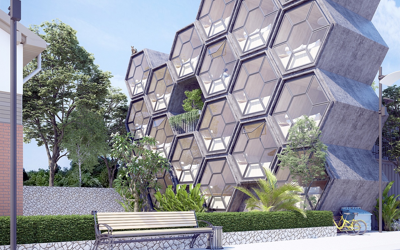 蜂巢|三维|建筑/空间|arths - 原创作品 - 站酷 (zcool)