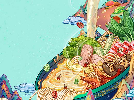 过桥米线 包装插画设计