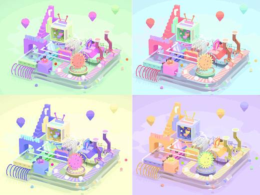 《SWEET》/C4D场景（个人主页-ZNDg3OTc3OTY=） - 场景 - 站酷设计师H__ao原创素材 - 站酷ZCOOL