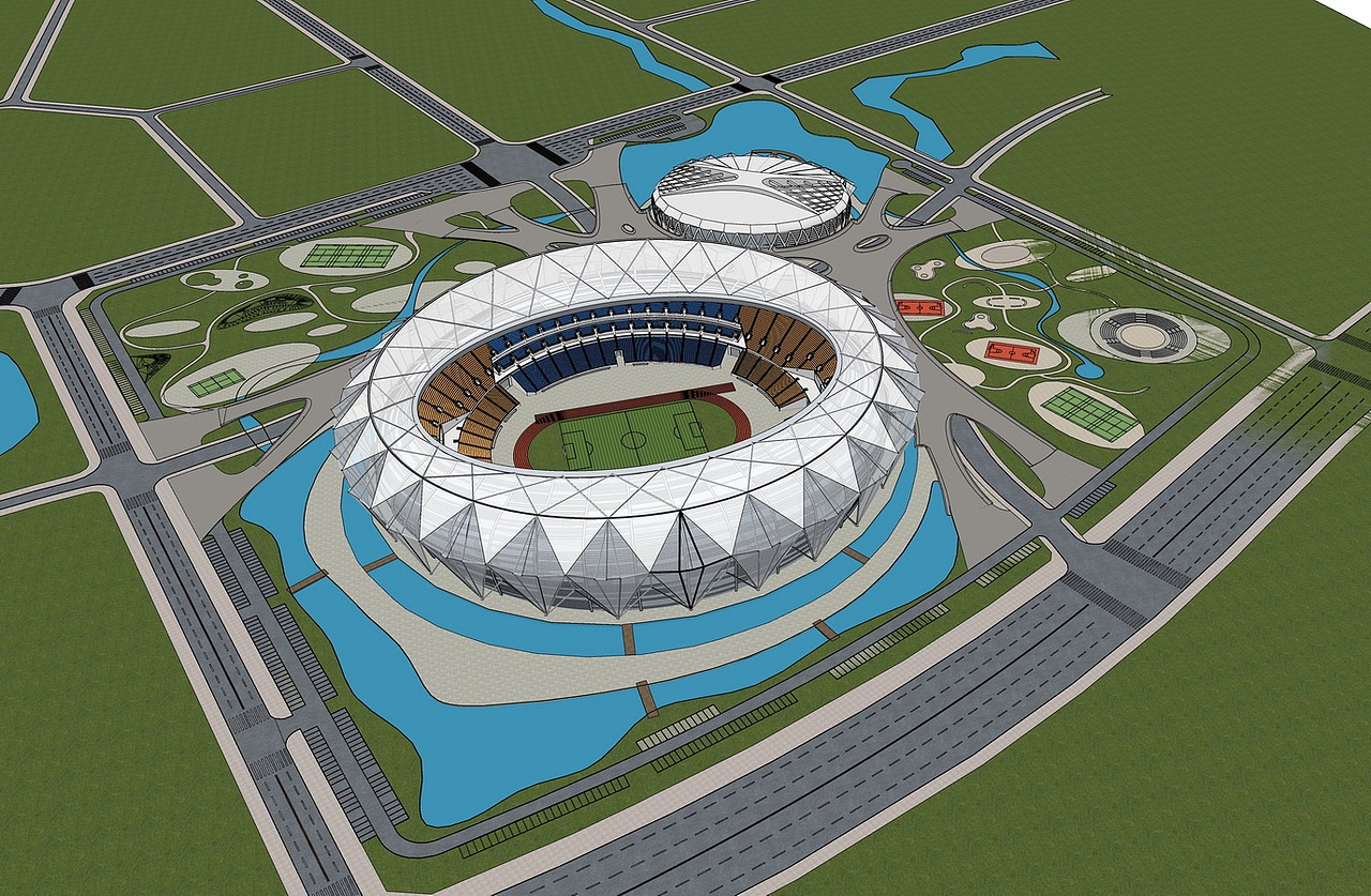 体育馆su模型下载