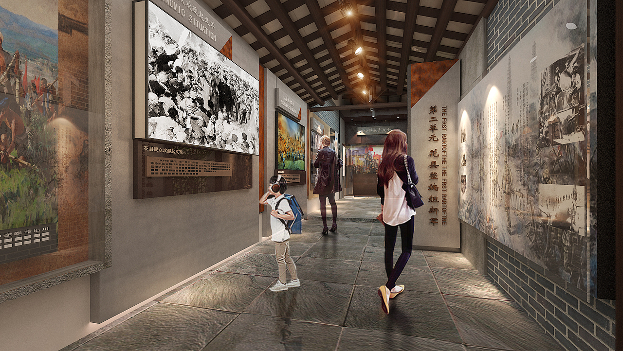 祠堂内历史展厅设计