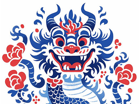 2024卖萌龙 龙年插画