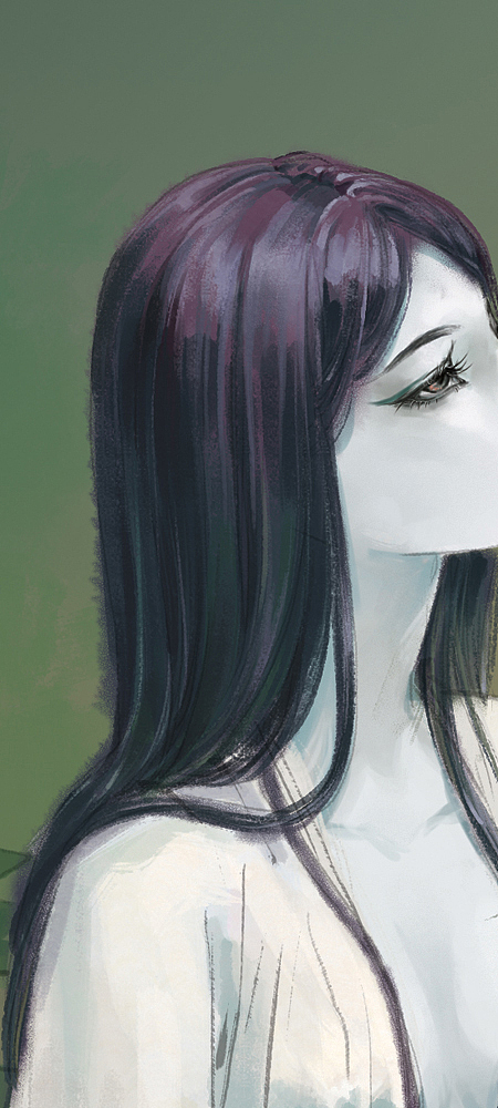 《鹤女望天》绘制过程图（图ZMTIxNDM2OTY=） - 创作习作 - 站酷设计师詹詹詹小花原创素材 - 站酷ZCOOL