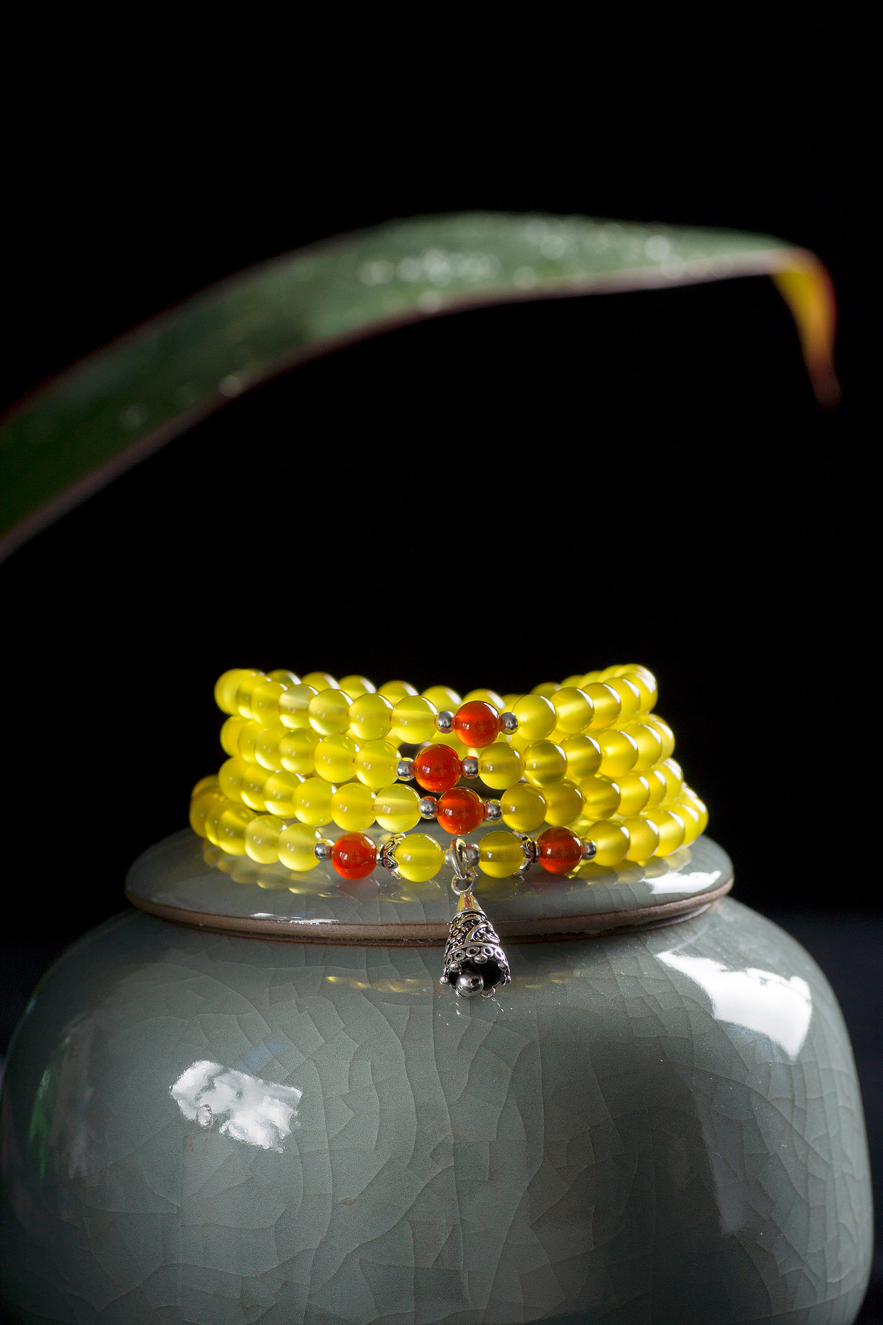 黄玛瑙108禅钟佛珠手串 珠宝拍摄 静物摄影 淘宝产品拍摄