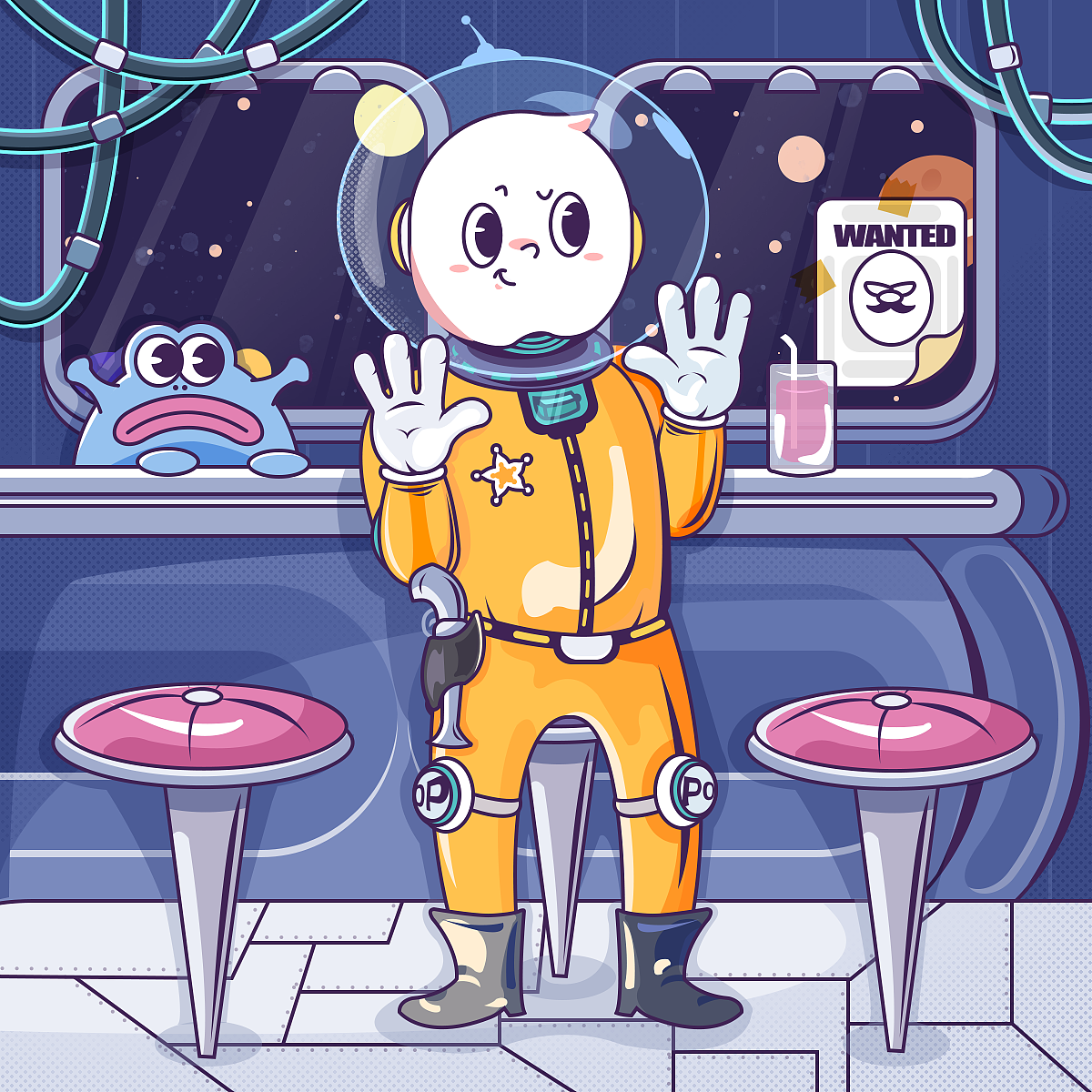 OPPO Enco free 耳机真有一套《小欧之宇宙赏金猎人》（图ZMTkxMjk5OTQ4） - 图案 - 站酷设计师空中见原创素材 - 站酷ZCOOL