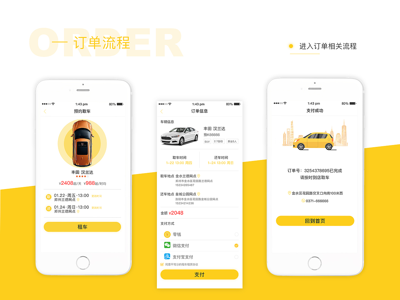 租车类APP界面设计